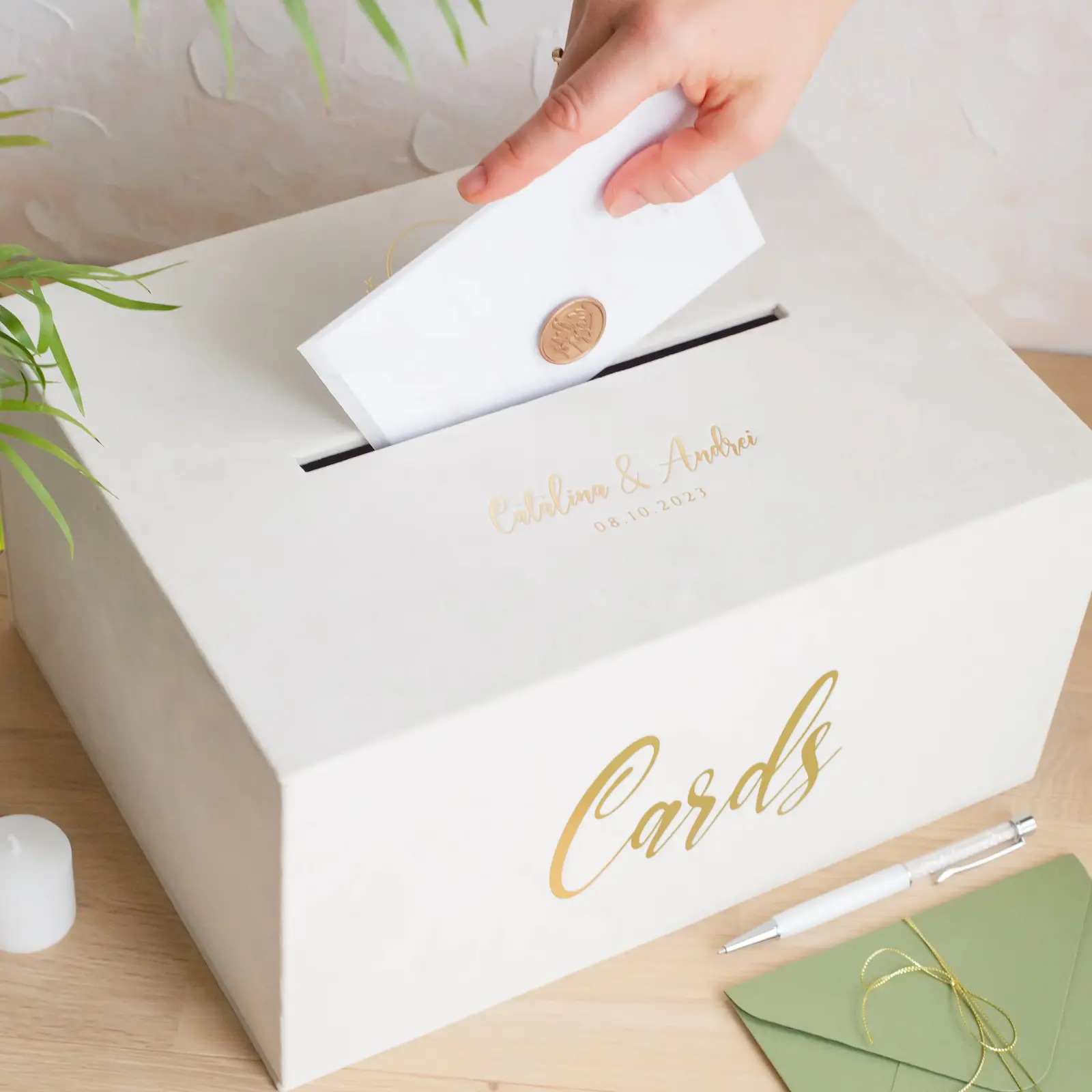 Velvet Wedding Card Box With Slot