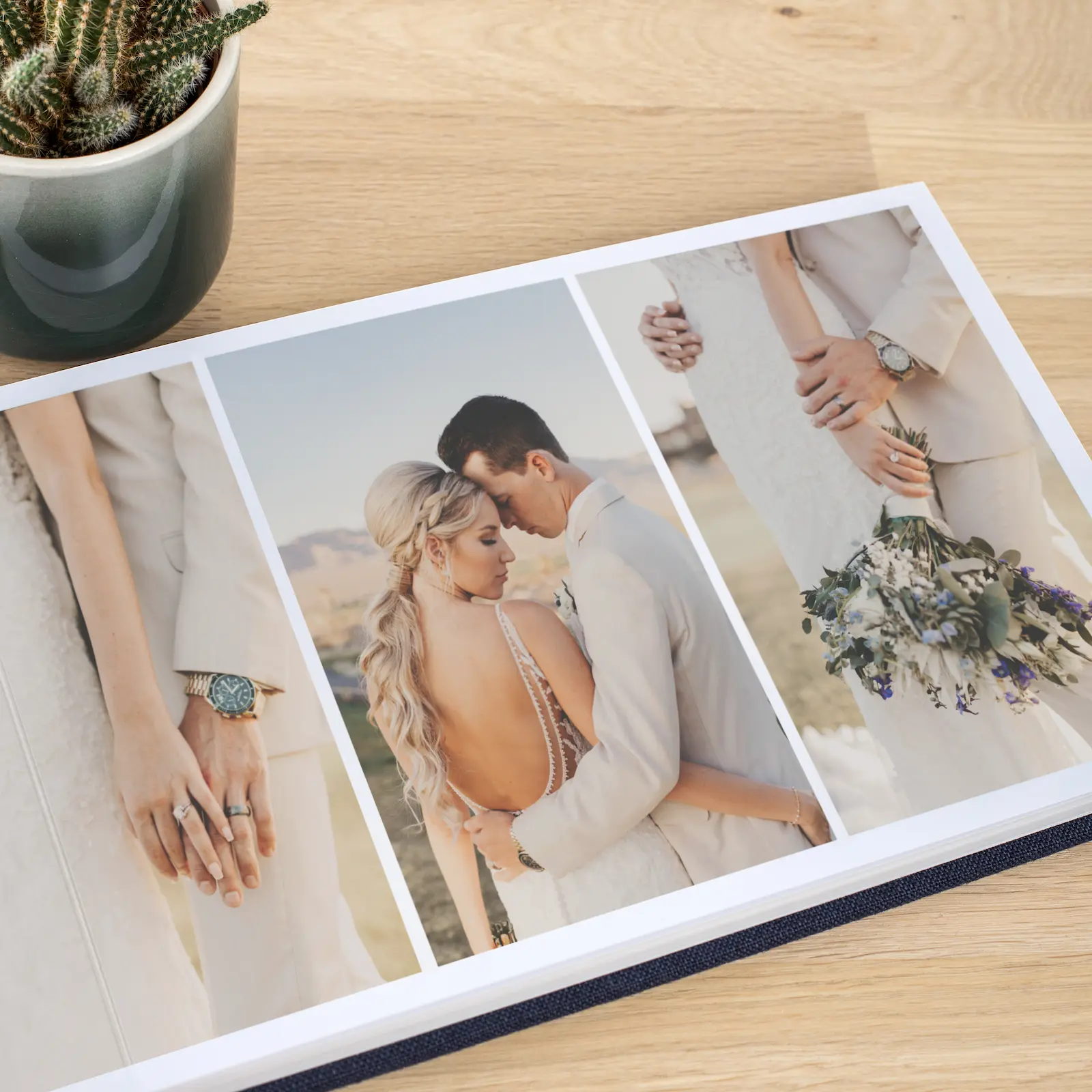 Linen Lay Flat Photo Album, Embossed Cover - Image 3