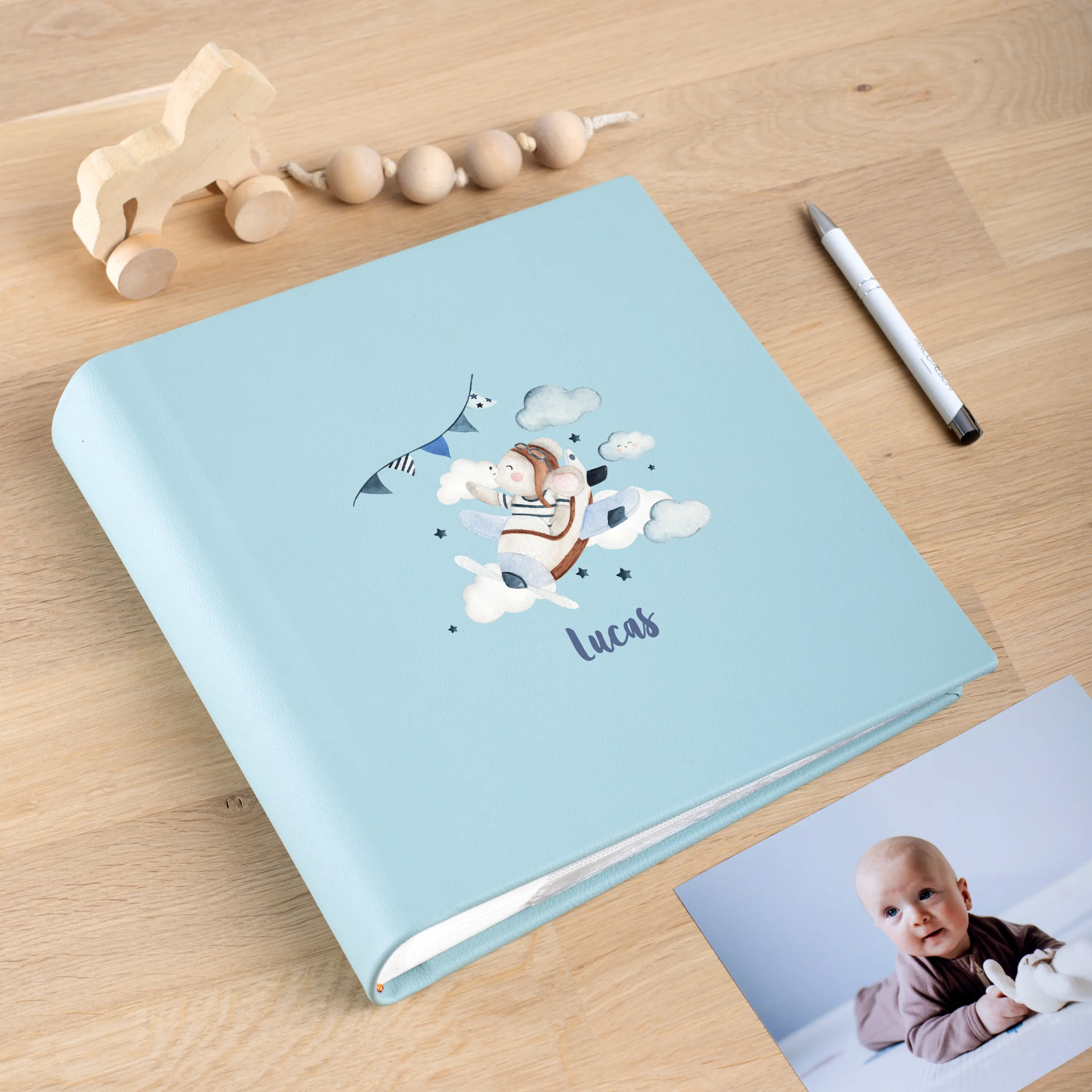 Eco Leather Baby Slip In Photo Album for 200 4x6 or 5x7  Photos - Image 4