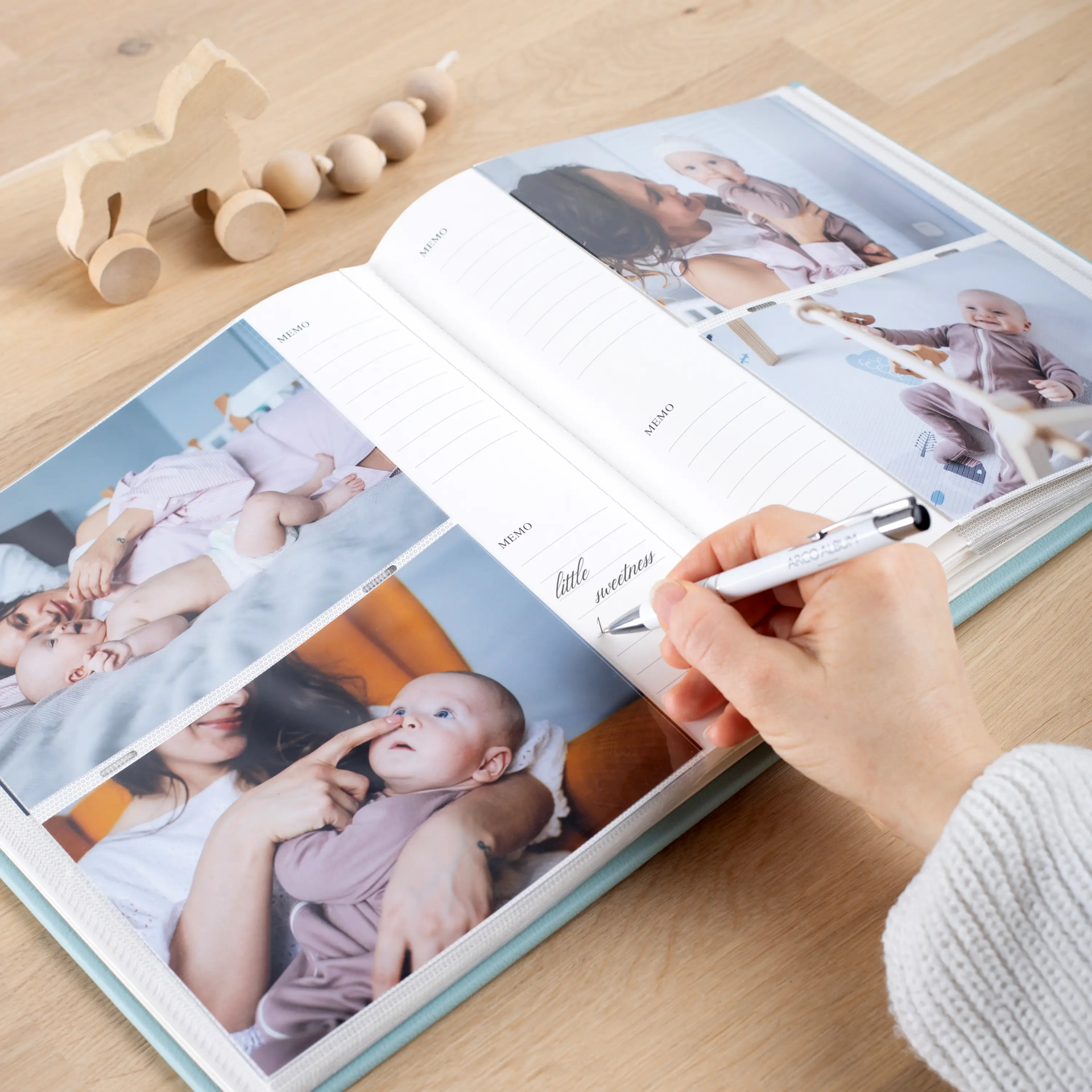 Eco Leather Baby Slip In Photo Album for 200 4x6 or 5x7  Photos - Image 5