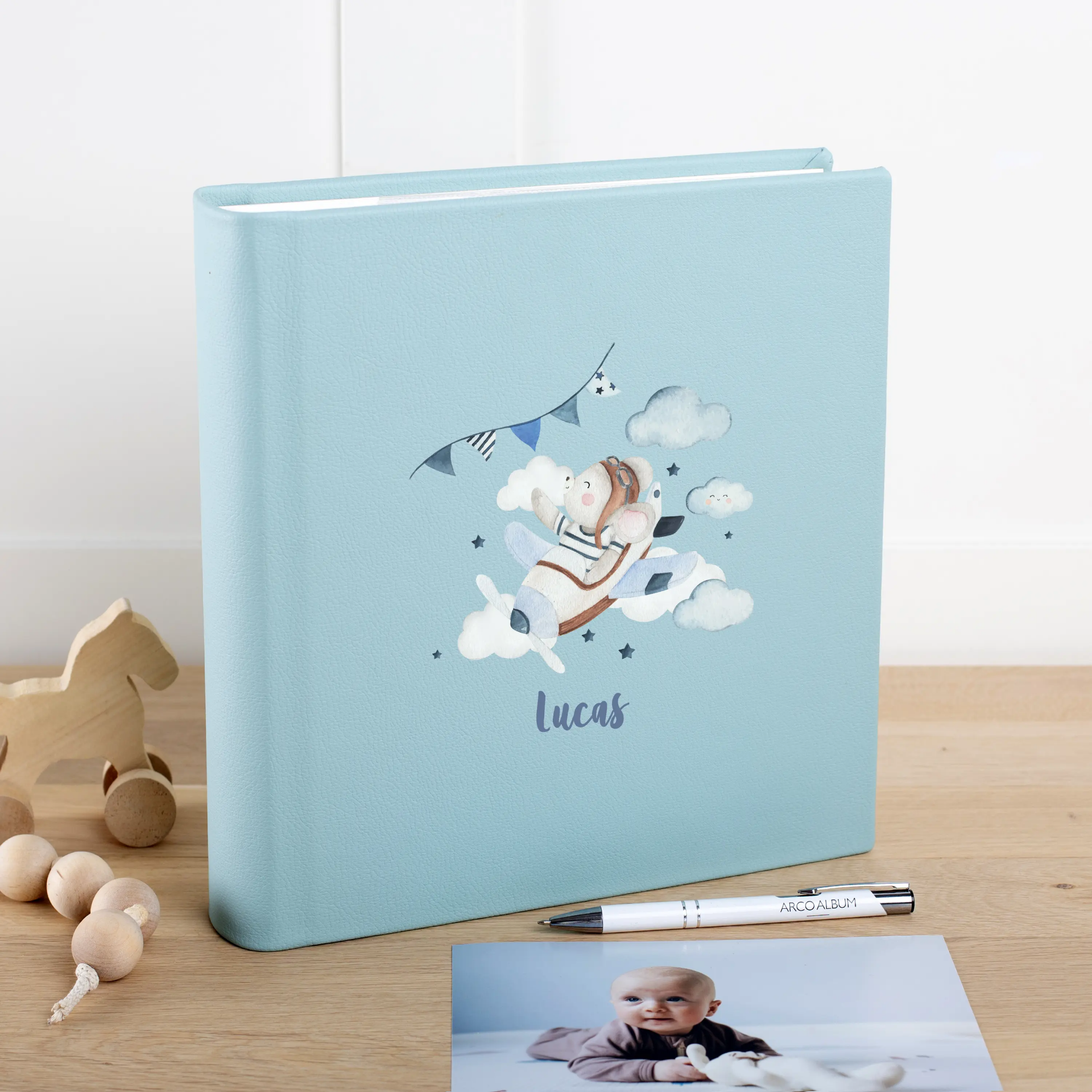 Eco Leather Baby Slip In Photo Album for 200 4x6 or 5x7  Photos - Image 3