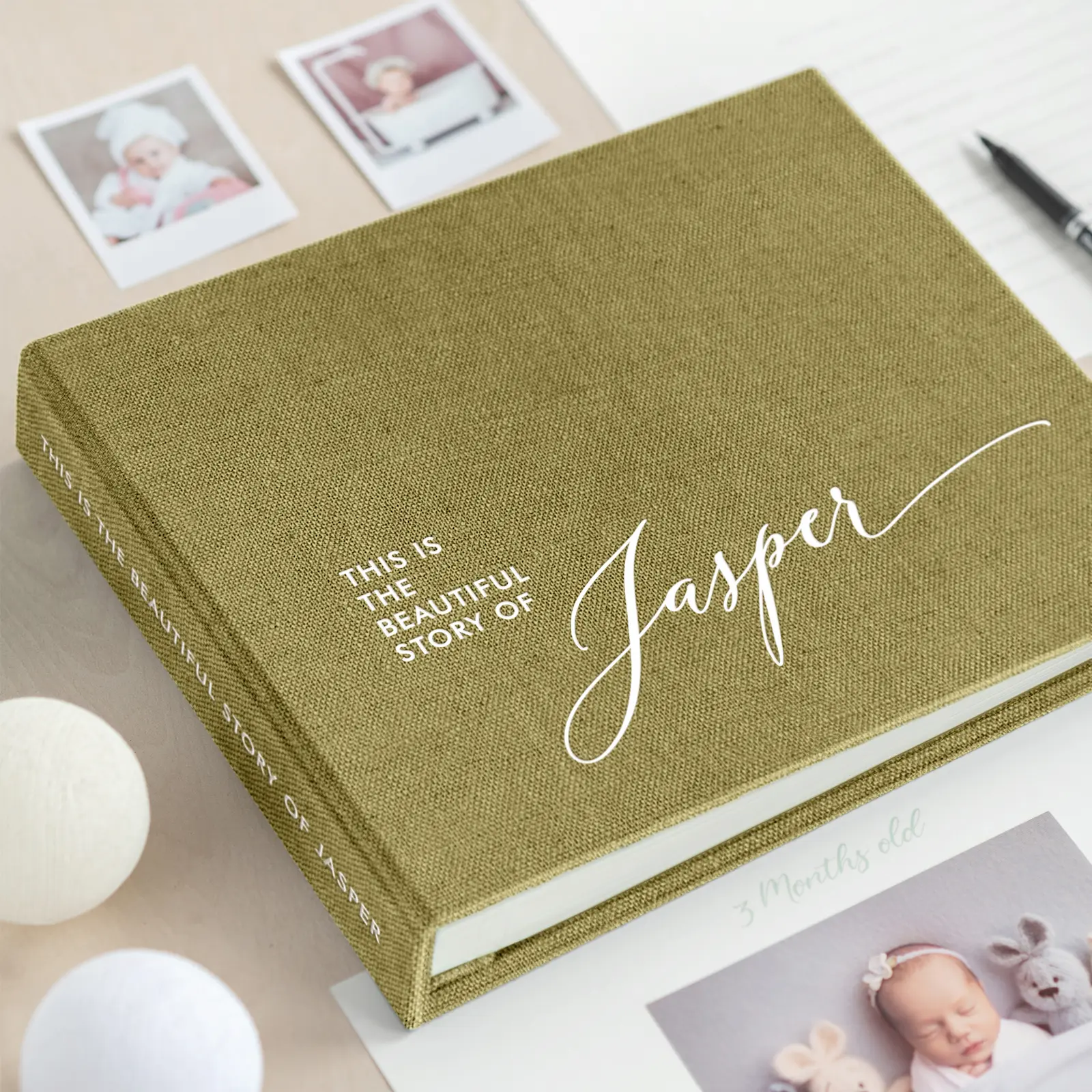 Linen Baby Photo Book