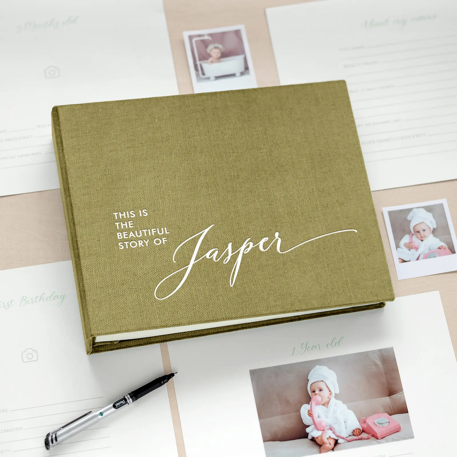 Linen Baby Photo Book - Image 2