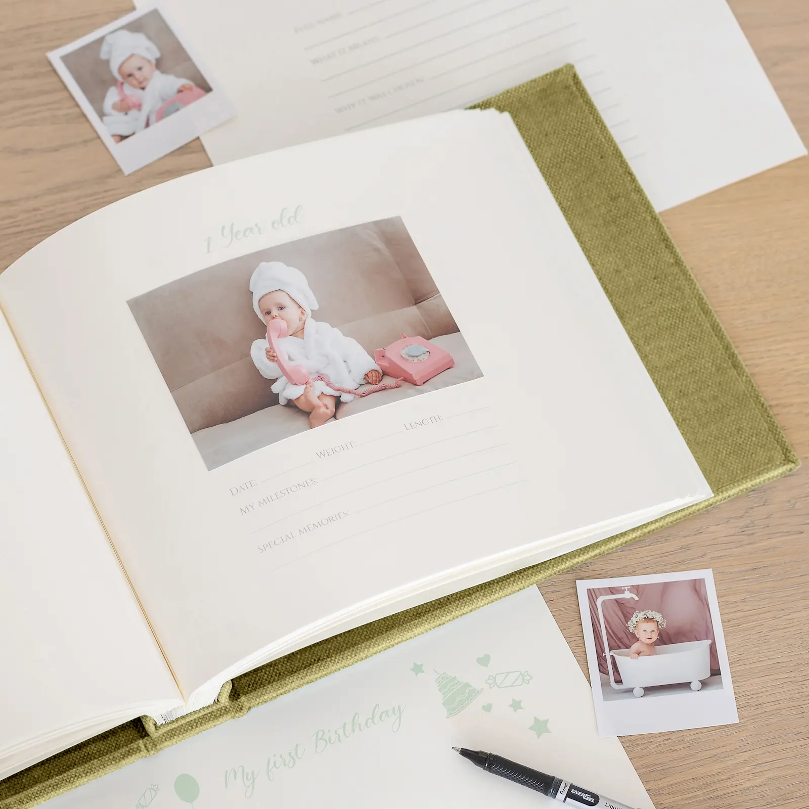 Linen Baby Photo Book - Image 3