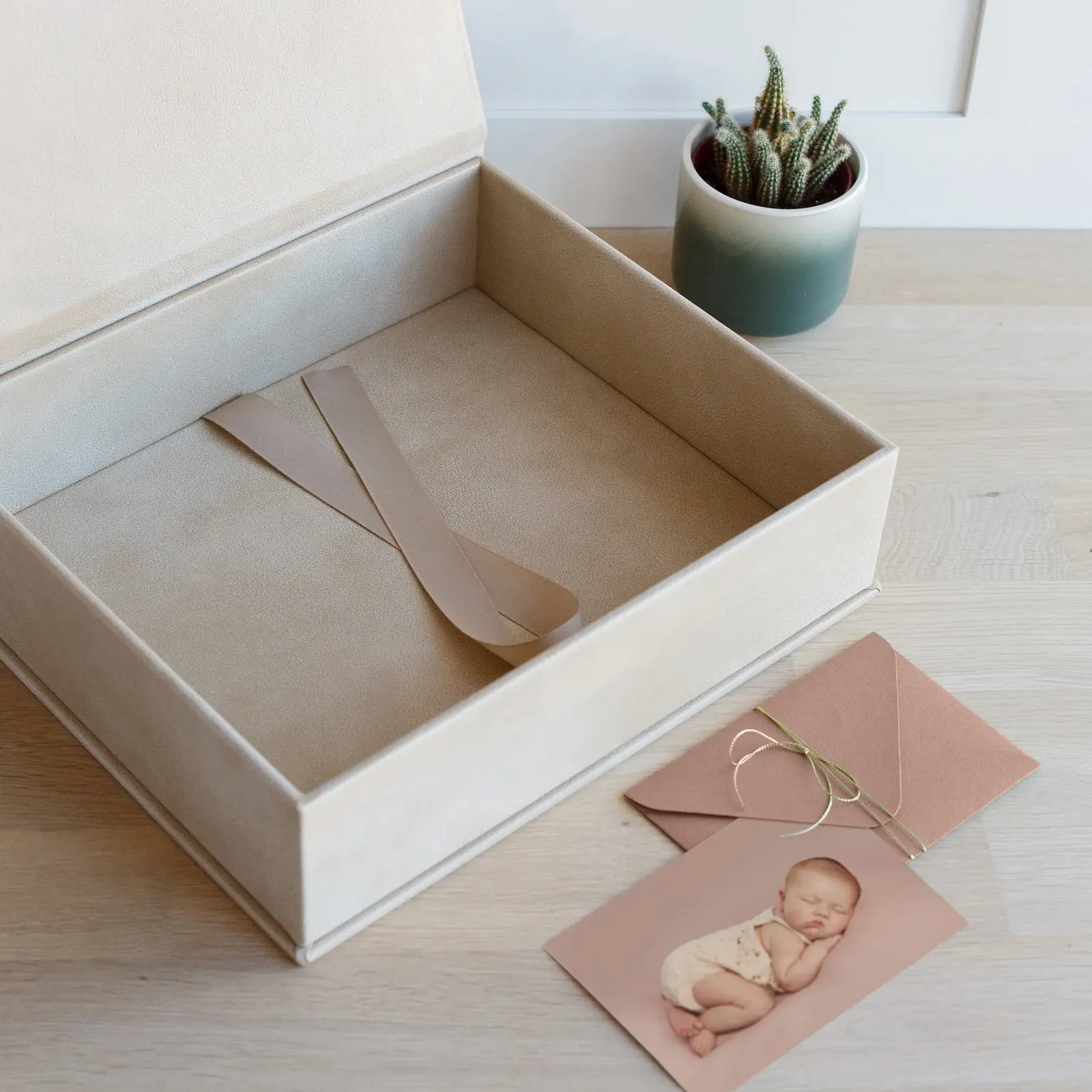 Eco Leather Baby Keepsake Box, Photo Window - Image 2