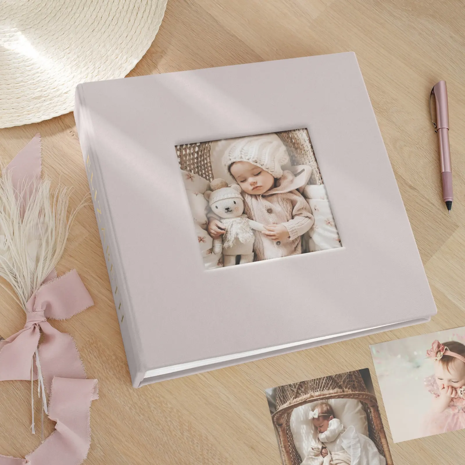 Velvet Slip In Baby Photo Album for 100-1000 4x6 Photos, Photo Window - Image 4