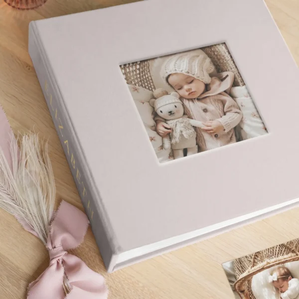 Velvet Slip In Baby Photo Album for 100-1000 4x6 Photos, Photo Window