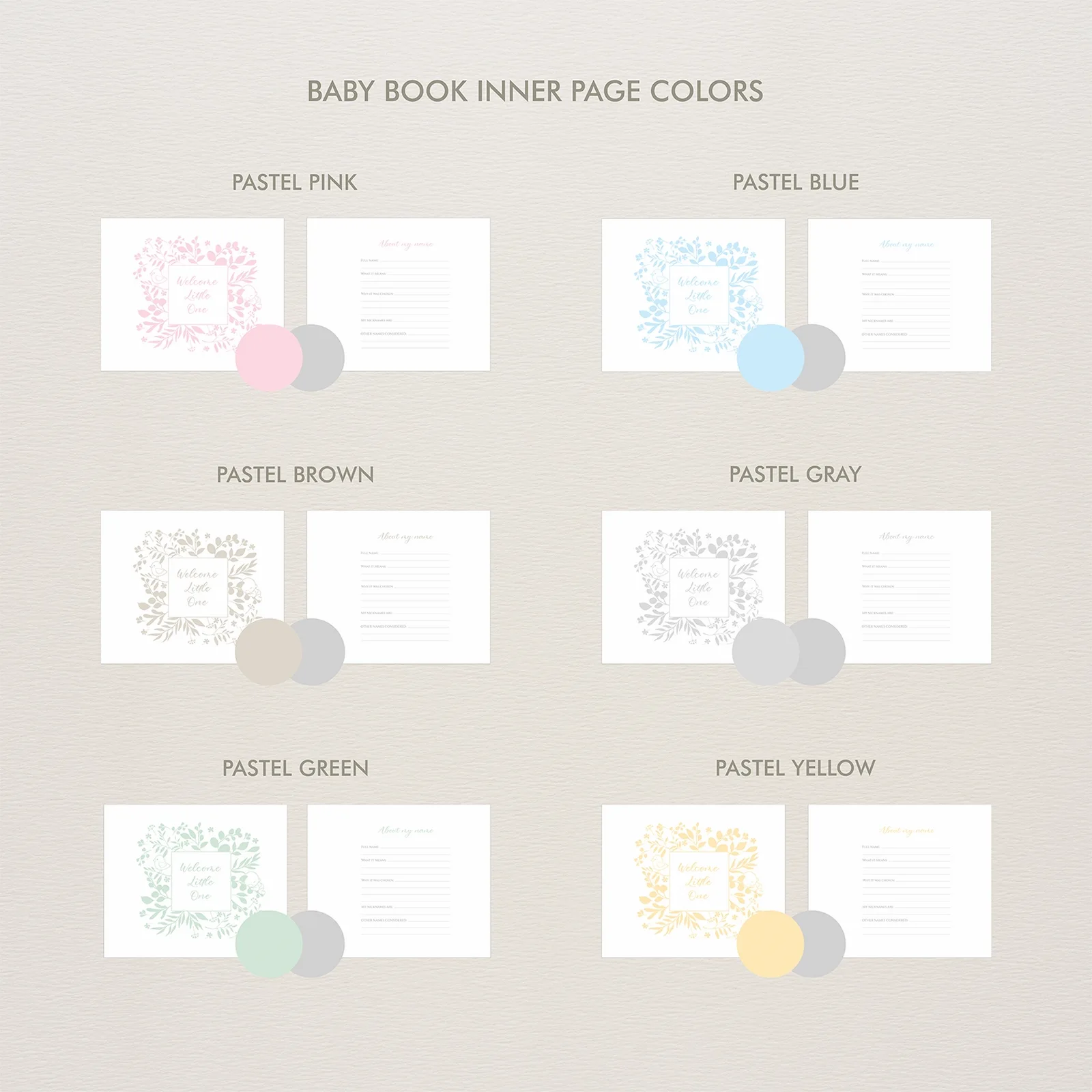 Linen Baby Photo Book, Design B82 - Image 7