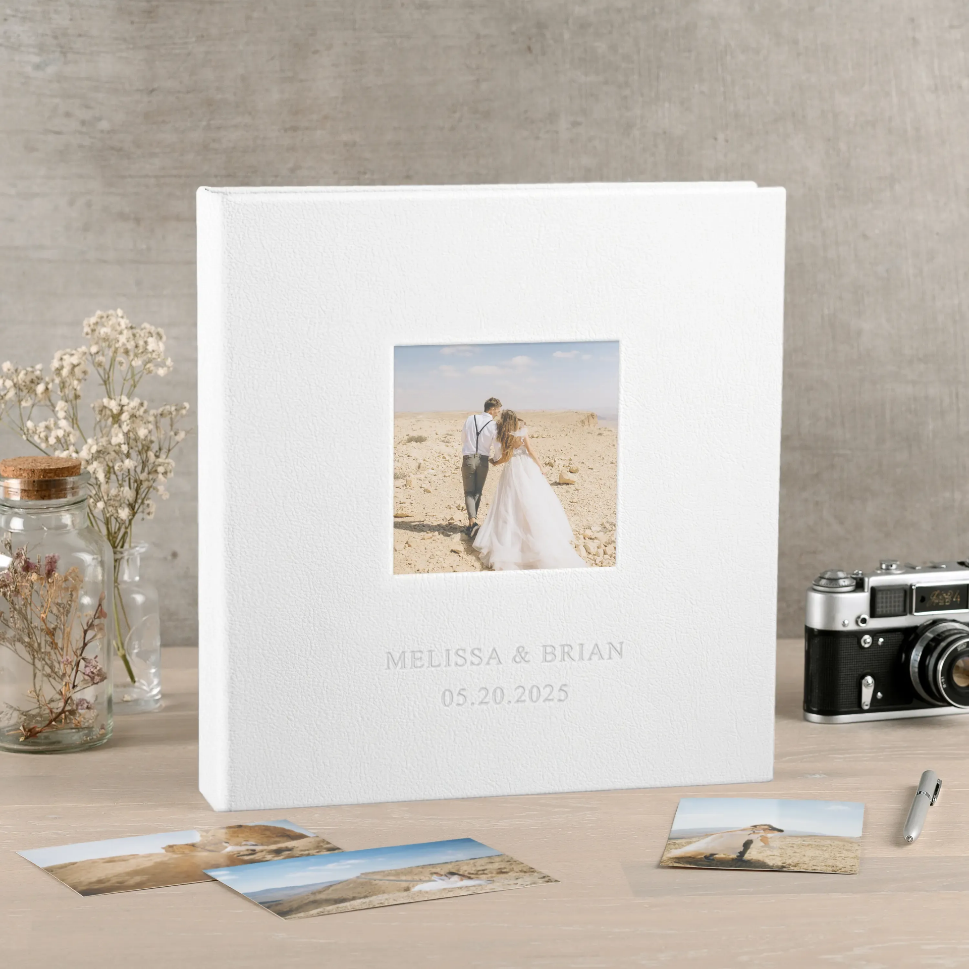 Leather Slip In Photo Album with Photo Window for 100-1000 4x6 Photos