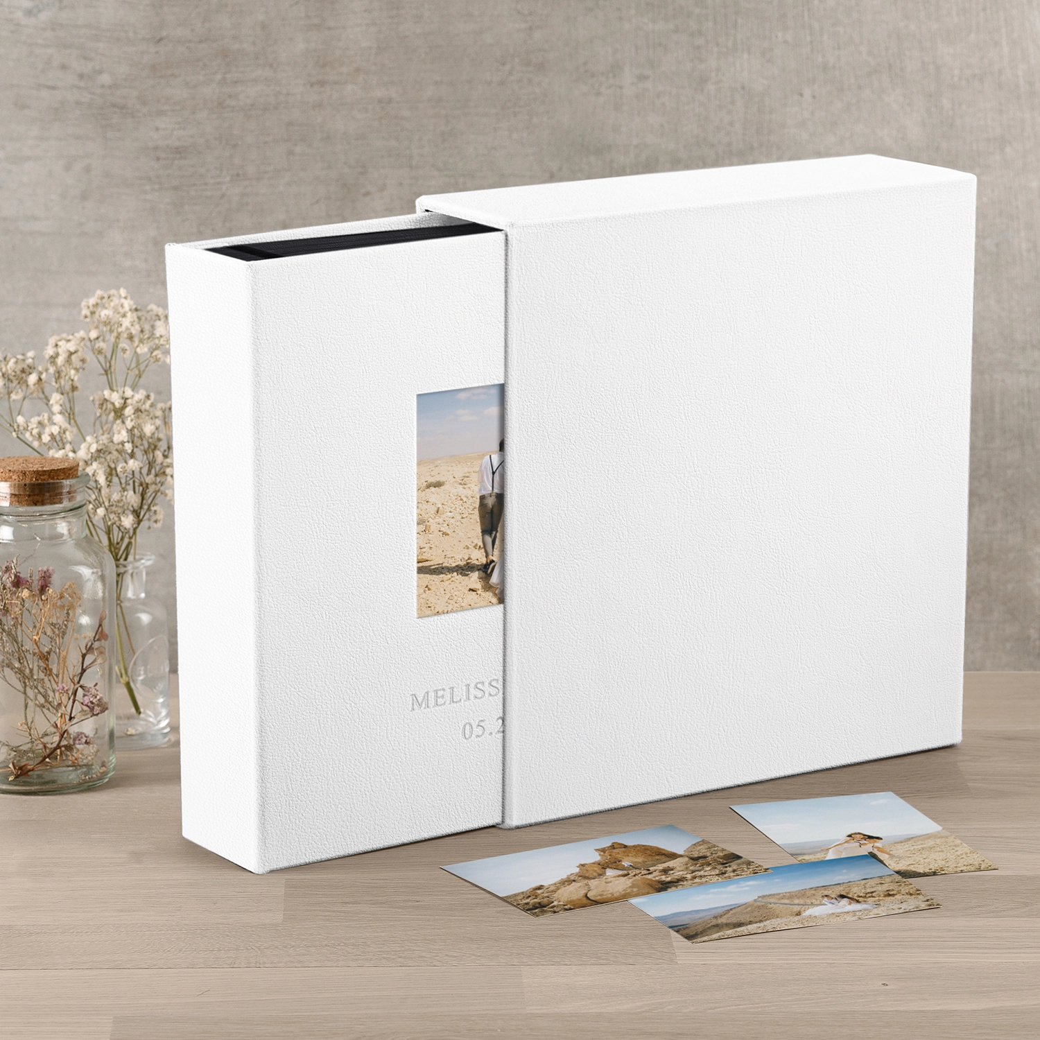 Leather Slip In Photo Album with Photo Window for 100-1000 4x6 Photos - Image 4