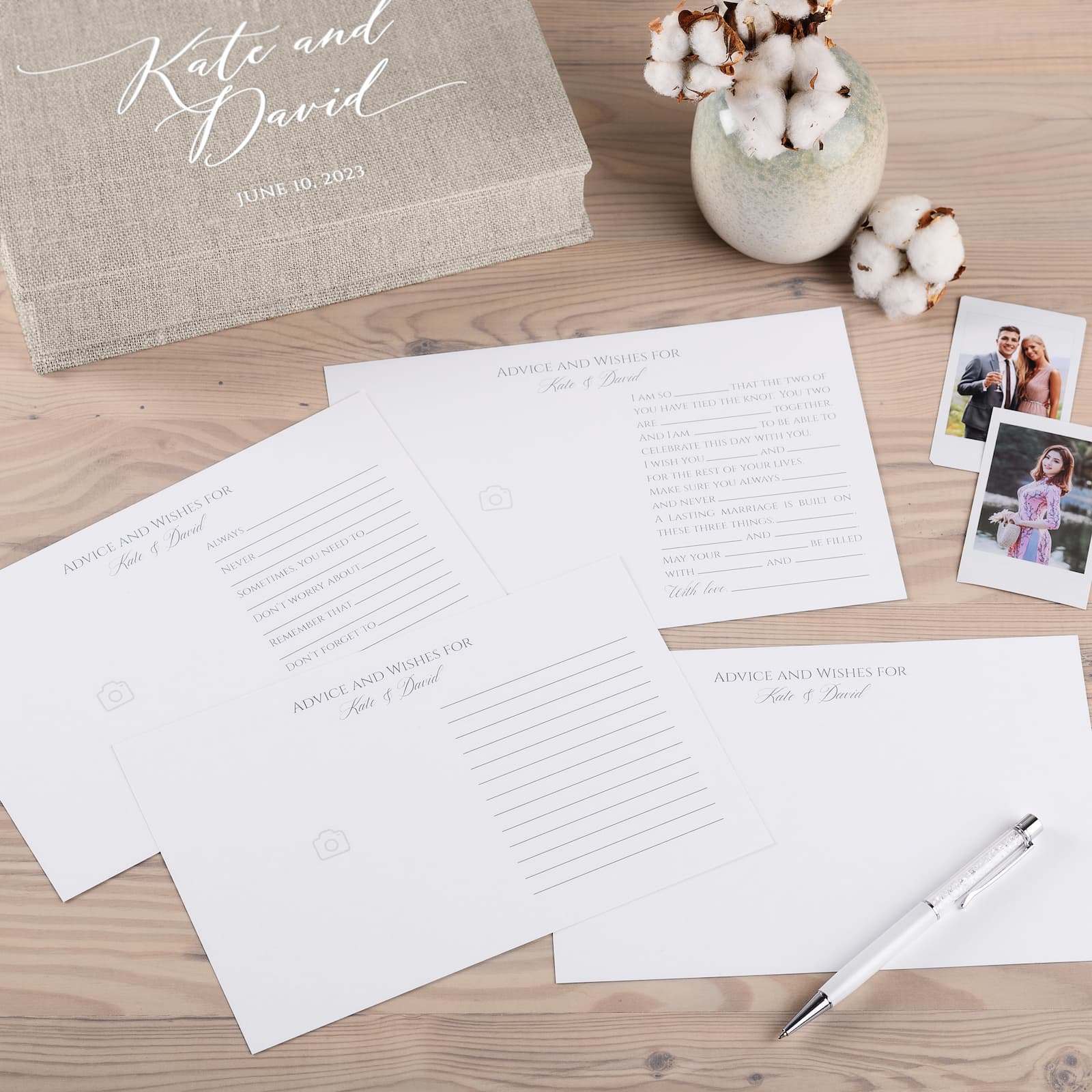 Linen Box + Wedding Advice Cards - Image 4