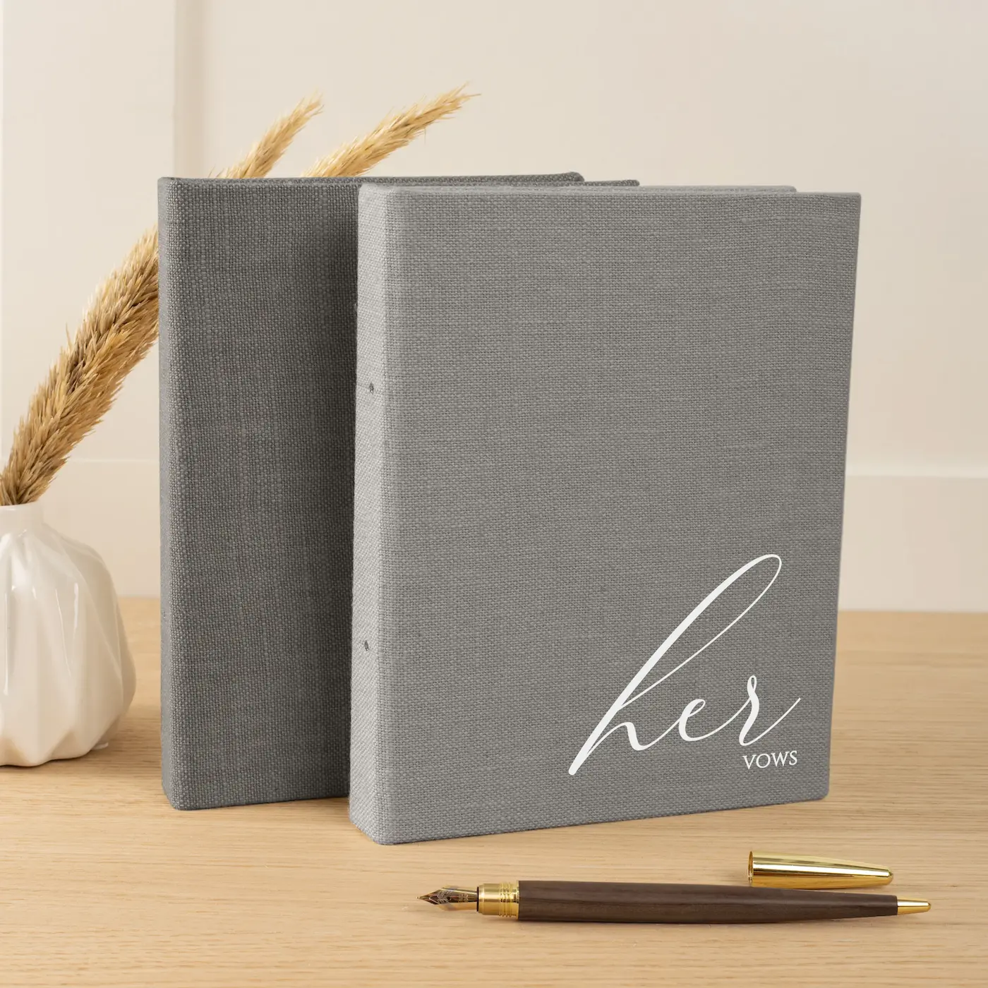 Set of 2 Linen Vow Books - Image 4