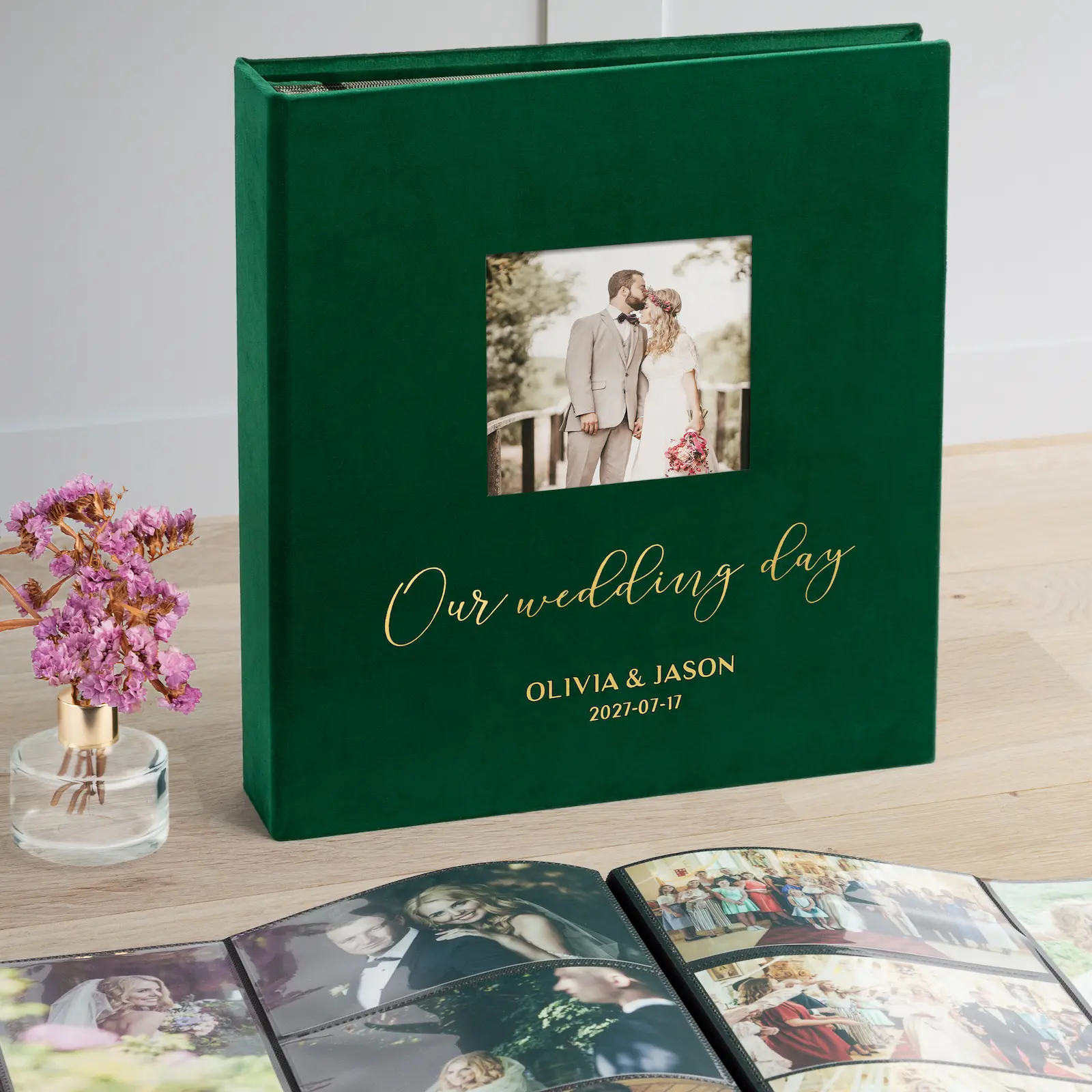 Velvet Slip In Photo Album with Photo Window for 100-1000 4x6 Photos - Image 3