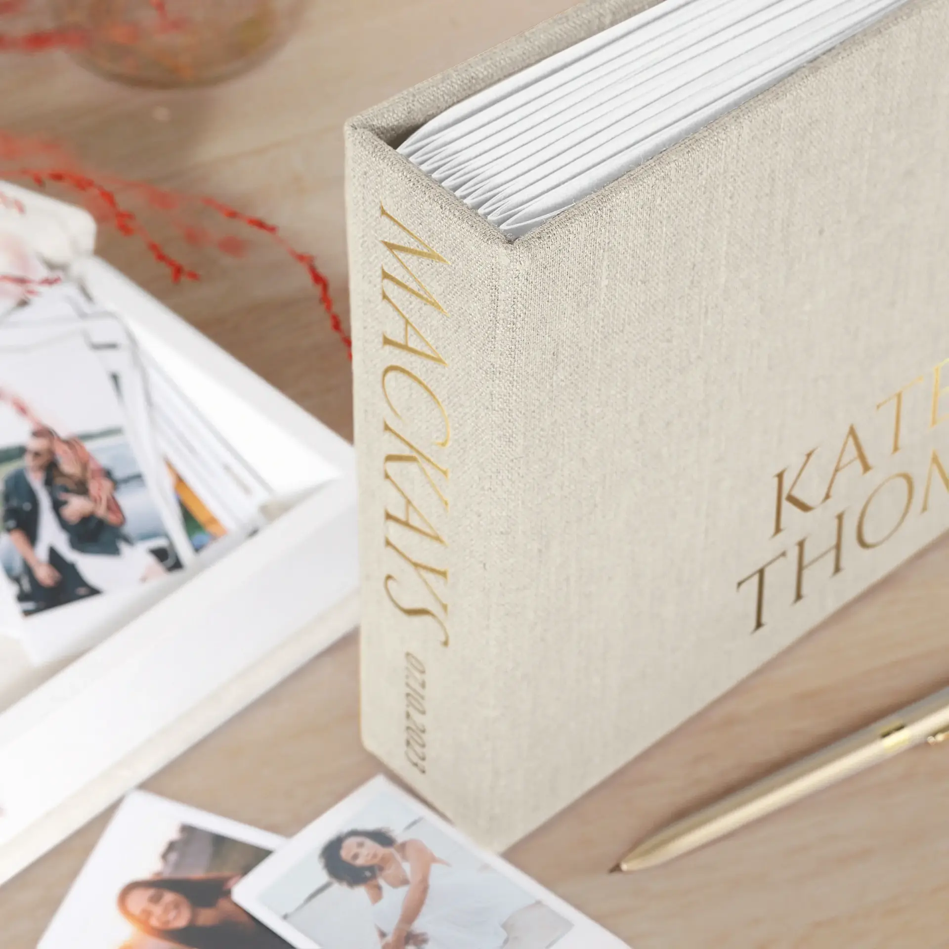 Linen Wedding Guest Book W155 - Image 4