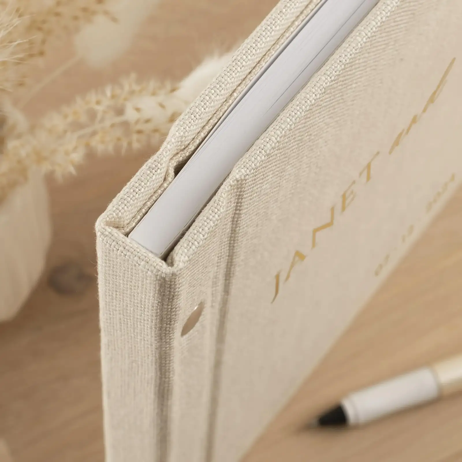 Linen Wedding Guest Book - Image 3