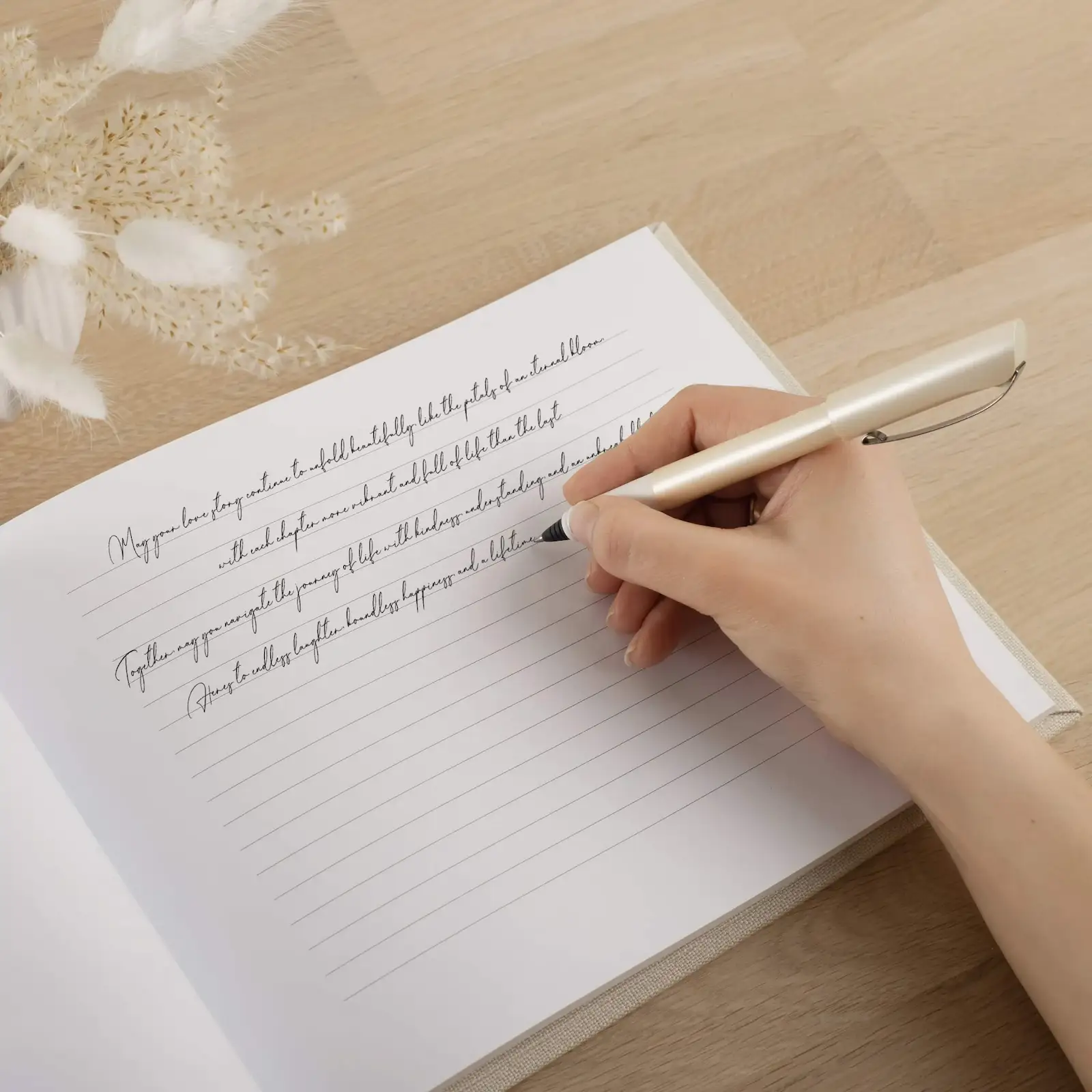 Linen Wedding Guest Book - Image 5