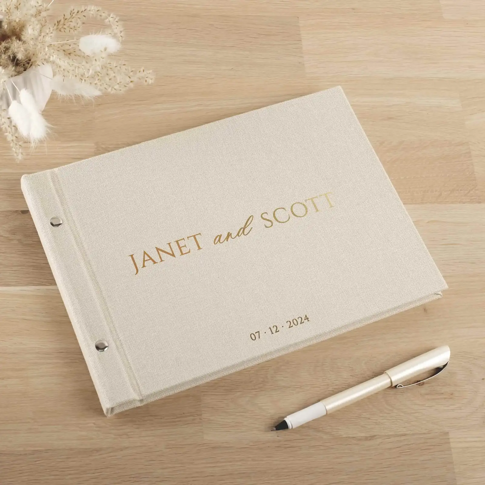 Linen Wedding Guest Book