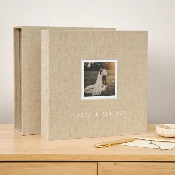Linen Self Adhesive Photo Album, Photo Window, Design W308