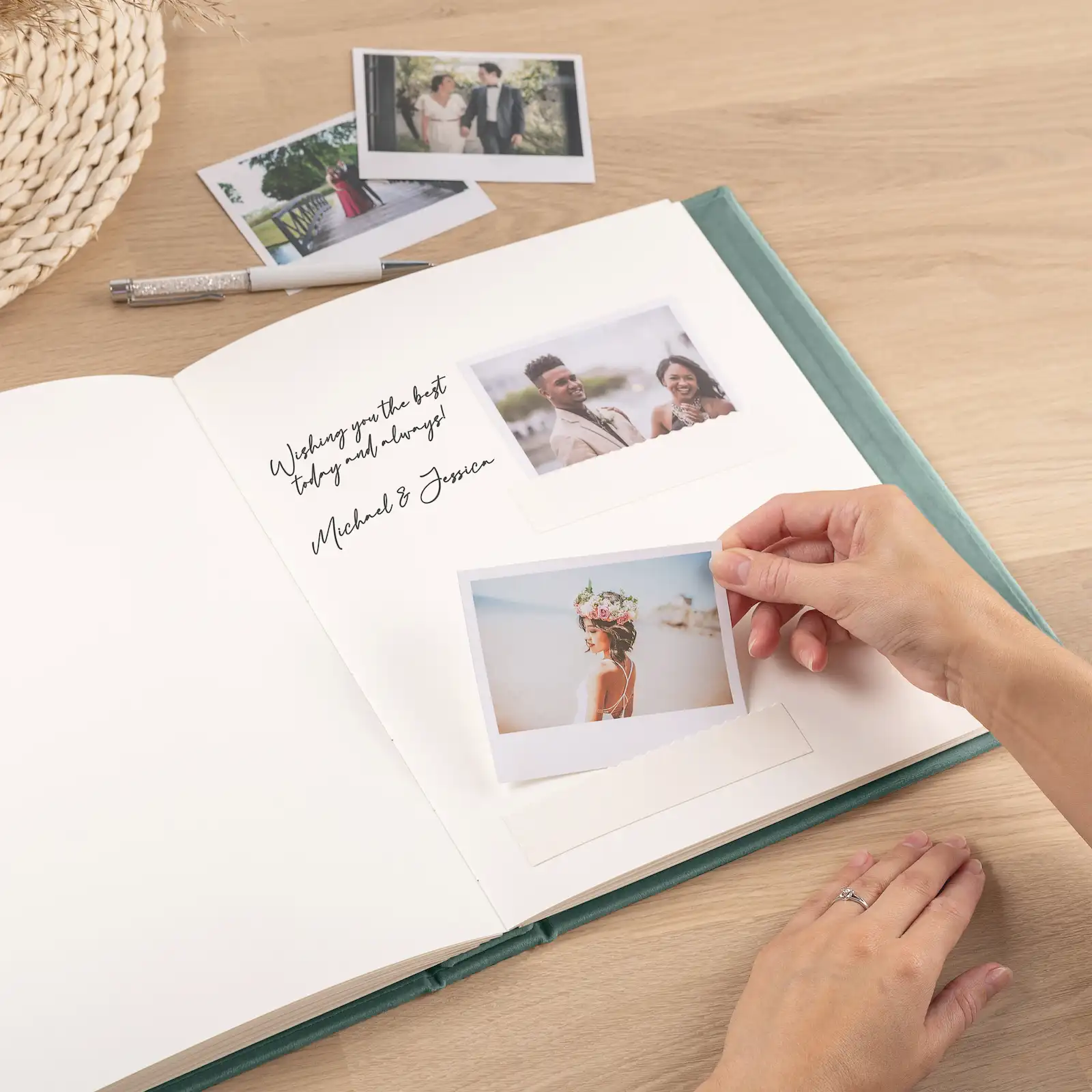 Velvet Wedding Guest Book Vertical - Image 2