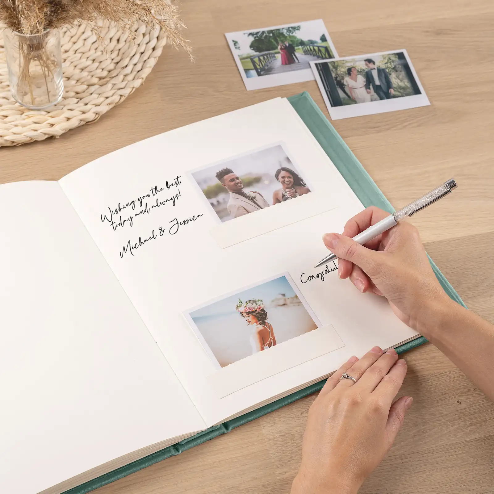 Velvet Wedding Guest Book Vertical - Image 3