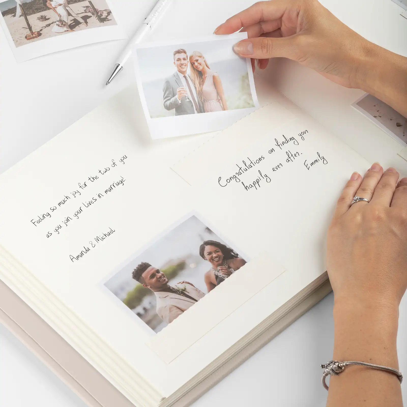 Eco Leather Wedding Guest Book  W1 UV - Image 2