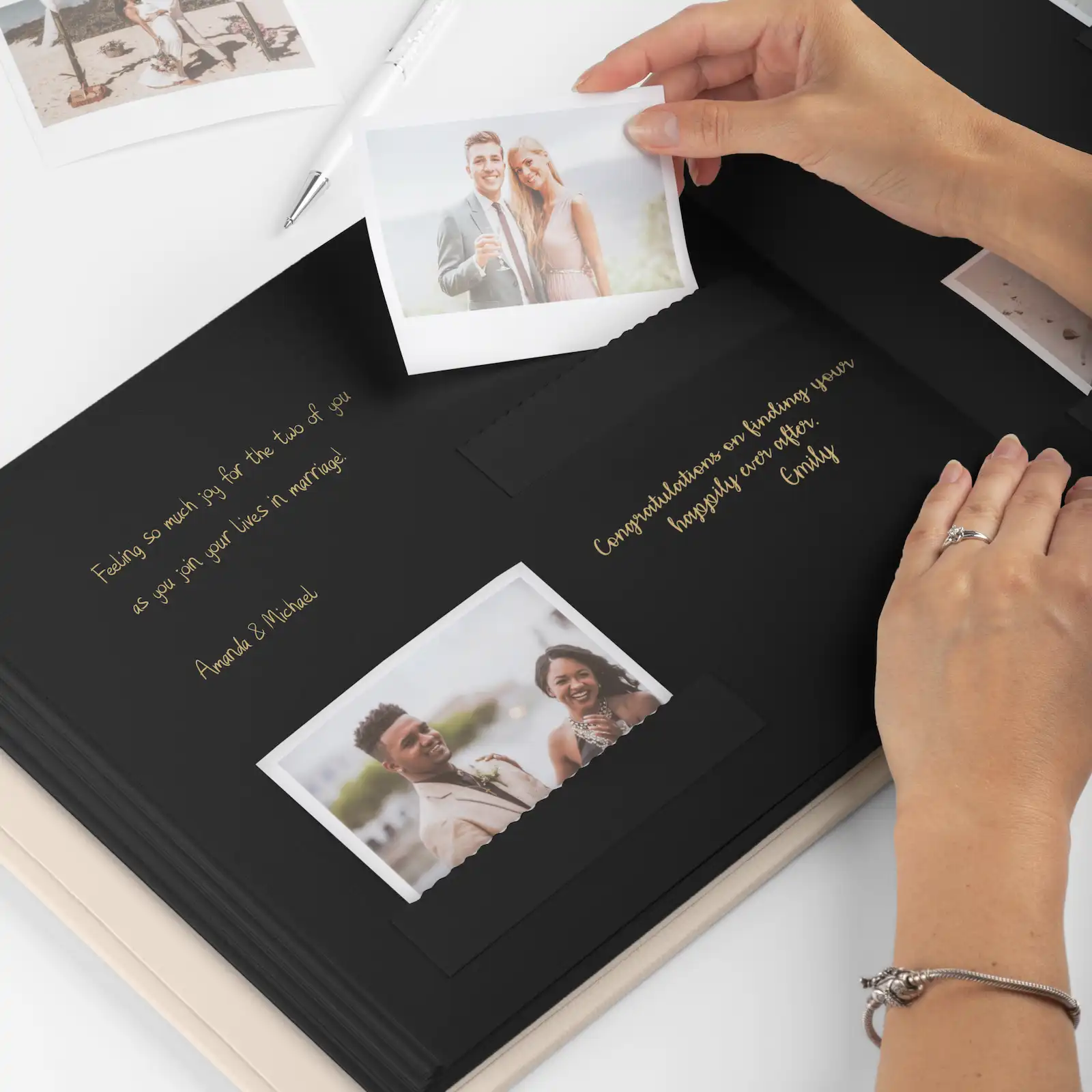 Eco Leather Wedding Guest Book  W1 UV - Image 5