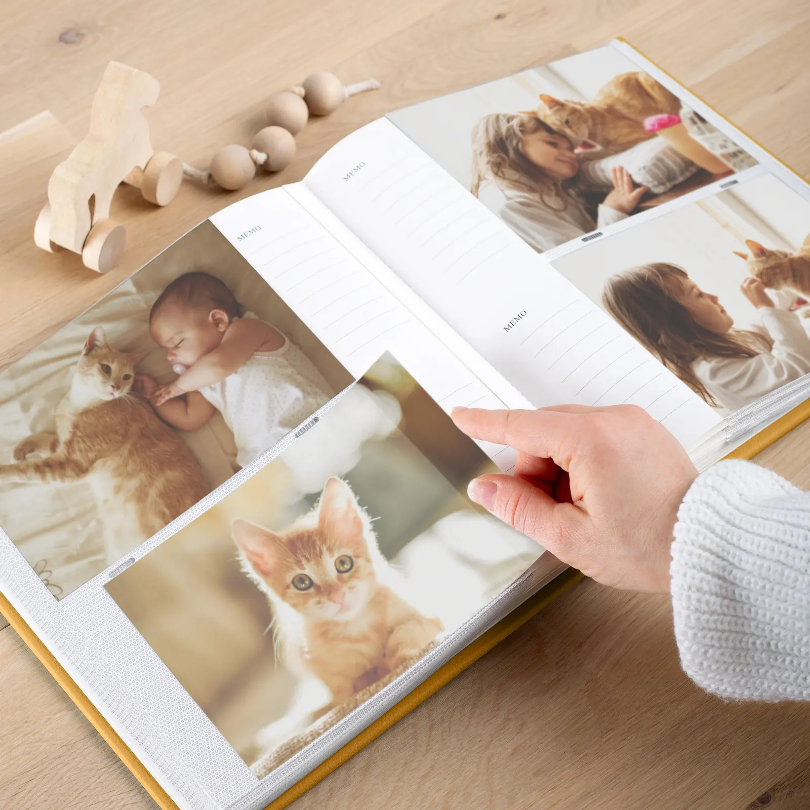Eco leather Slip In Baby Photo Album for 200 4x6 or 5x7 Photos, Photo Window - Image 4