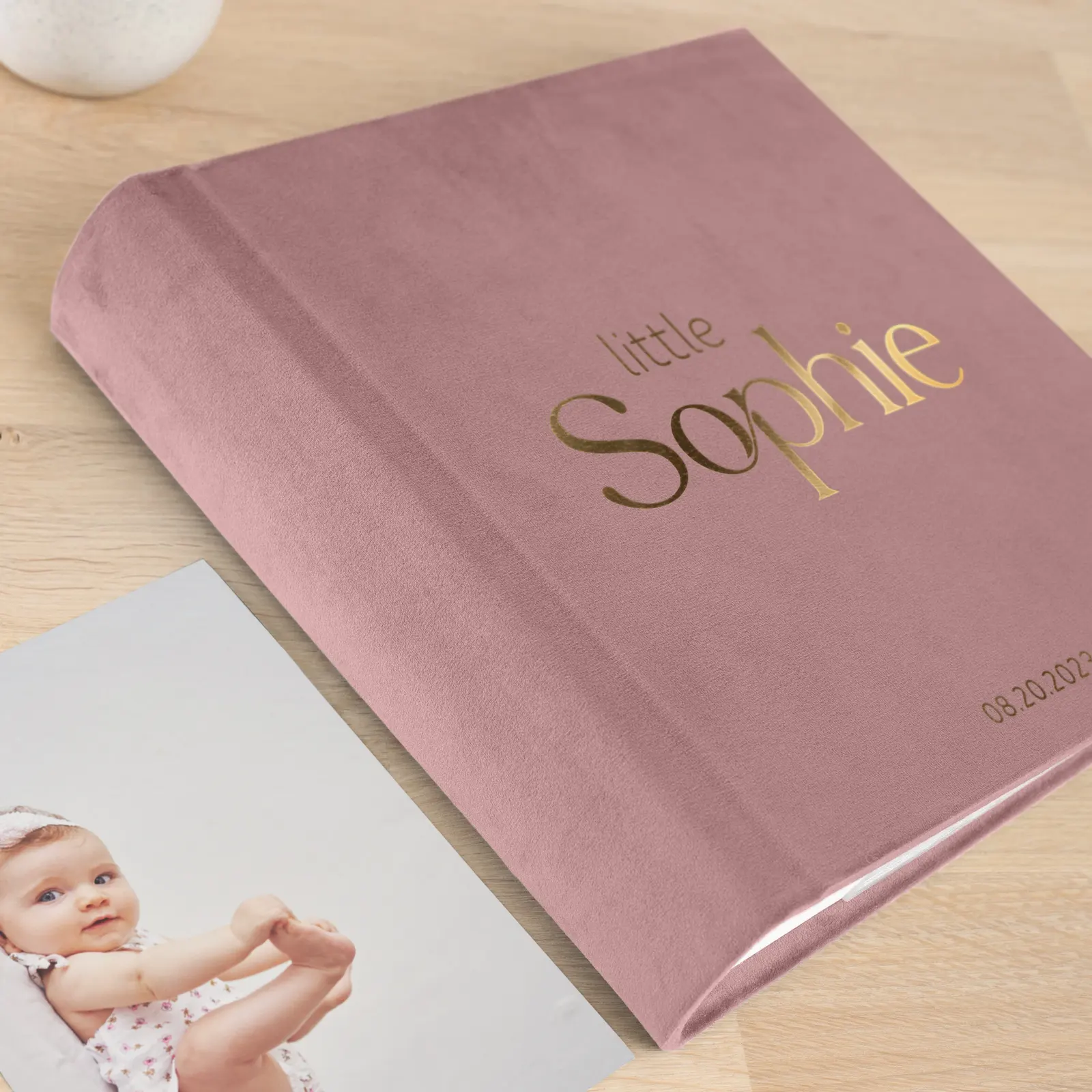 Velvet Baby Slip In Photo Album for 200 4x6 or 5x7  Photos, Design B223 - Image 2