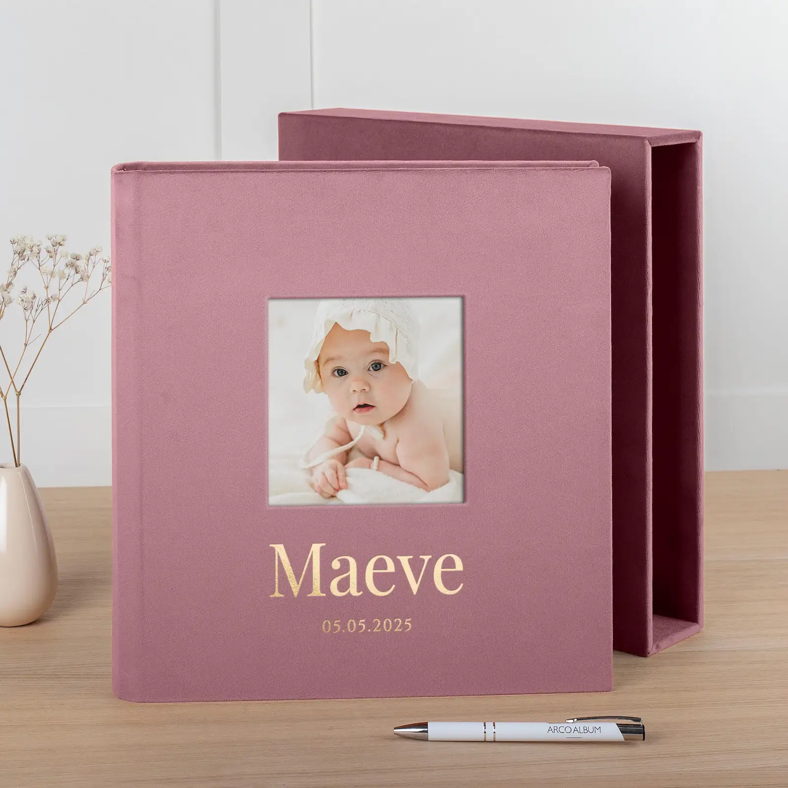 Velvet Traditional Baby Photo Album, Photo Window - Image 3