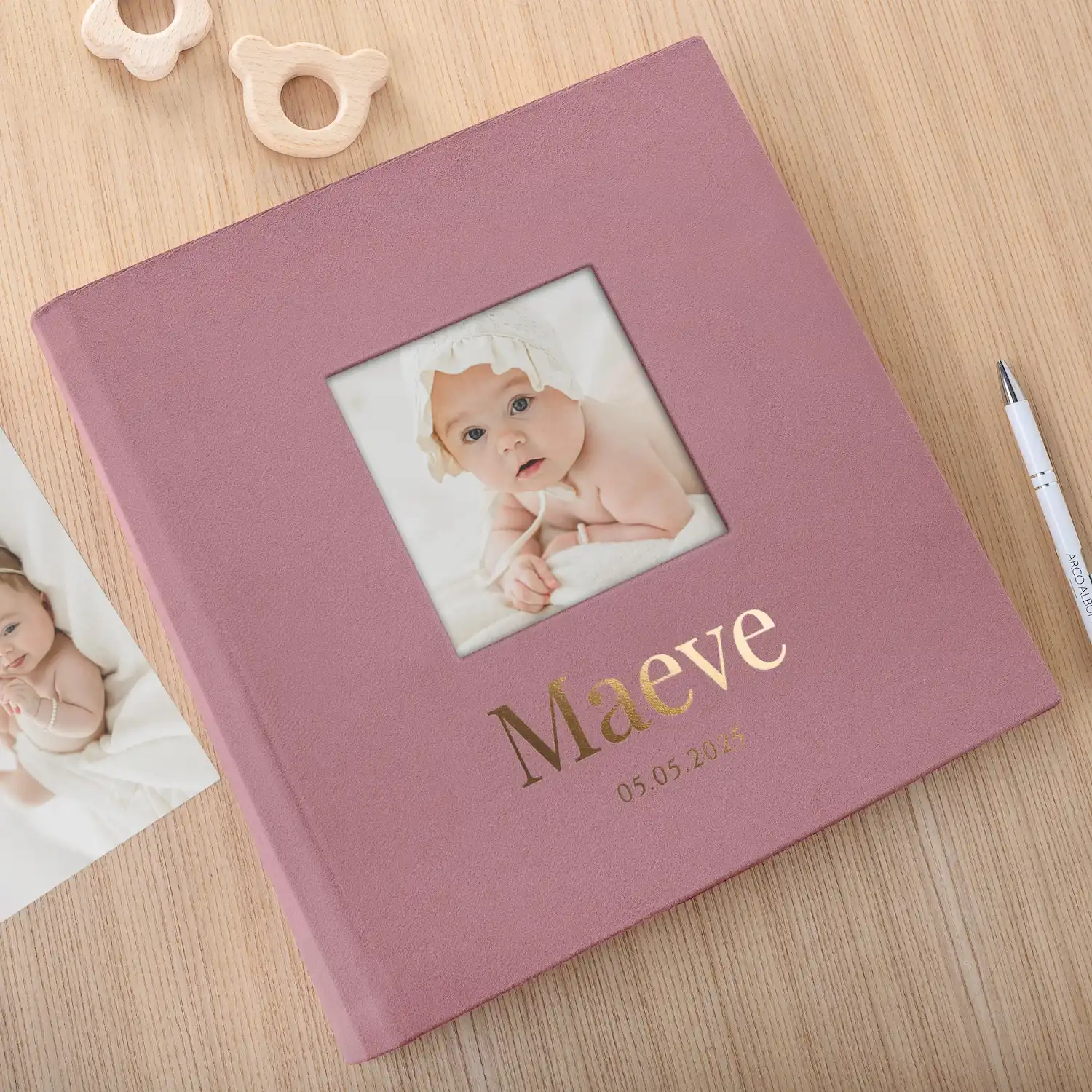 Velvet Traditional Baby Photo Album, Photo Window