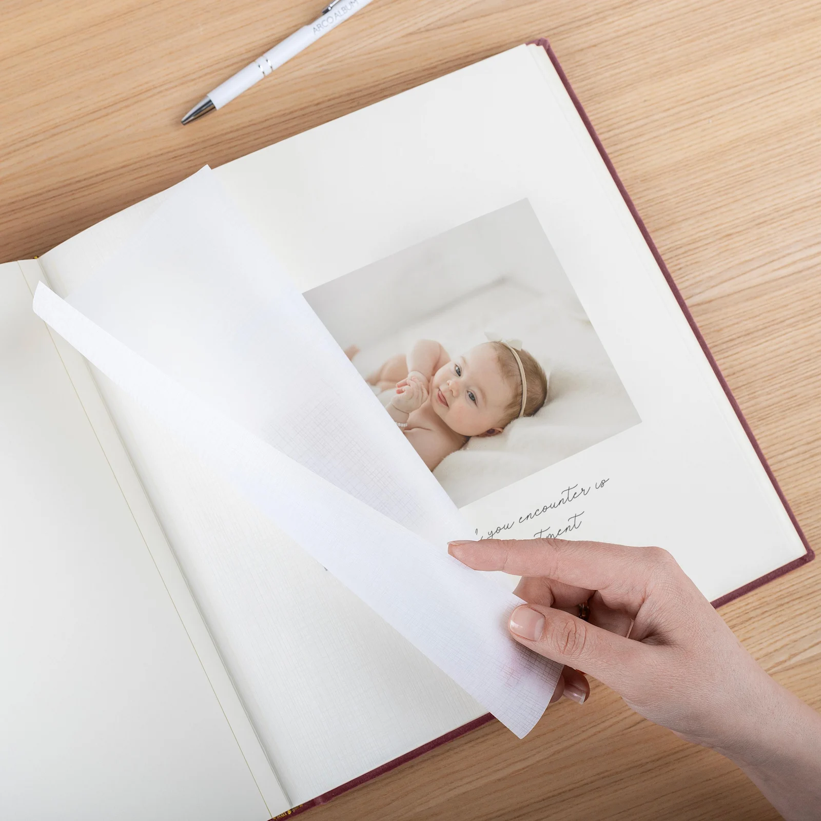 Velvet Traditional Baby Photo Album, Photo Window - Image 5