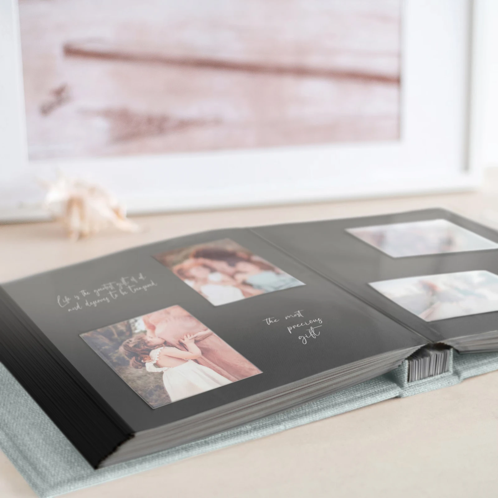 Linen Baby Self Adhesive Photo Album, Design B74 - Image 4